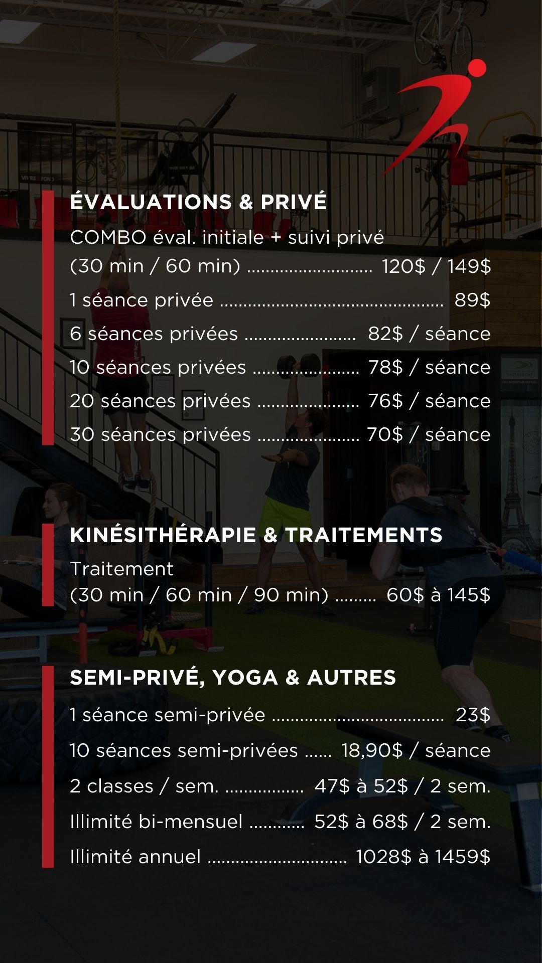 Kin Impact - grille tarifs